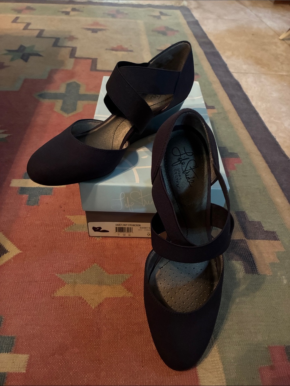 Life Stride Darcy Blue Wedge Heels